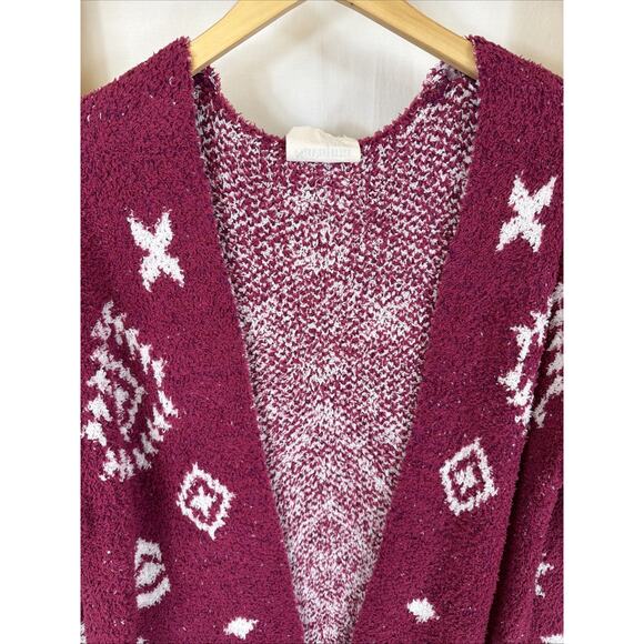 NWT Savanna Jane Deep Pink Aztec Patterned Open Long Cardigan #1425 Size 1X - Picture 2 of 7